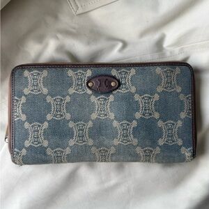Celine Vintage Macadam Denim Wallet